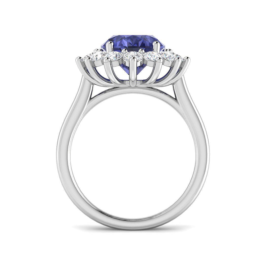 9ct White Gold Oval Tanzanite and Diamond Ring 2