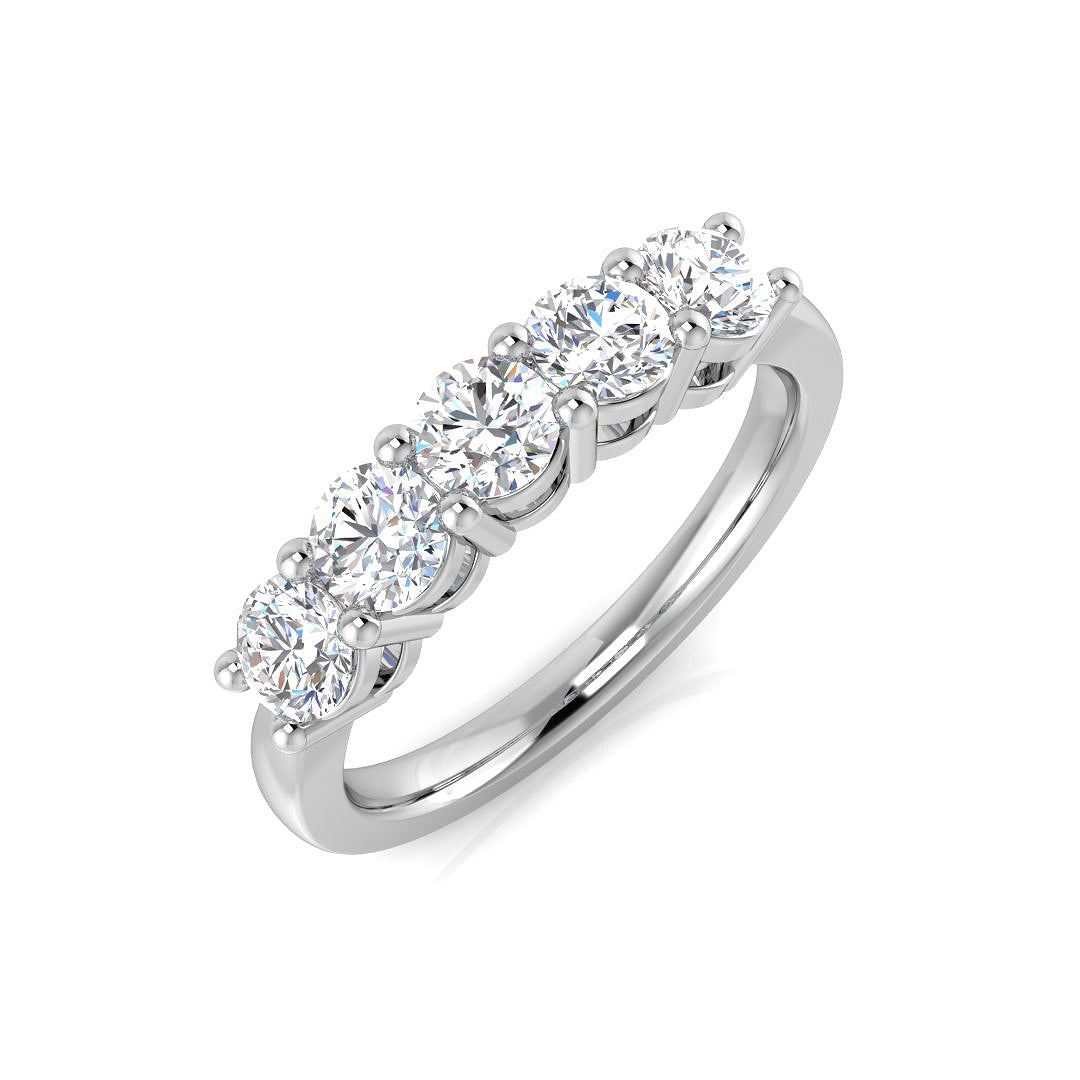 9ct White Gold Round Lab Grown Diamond Ring 1