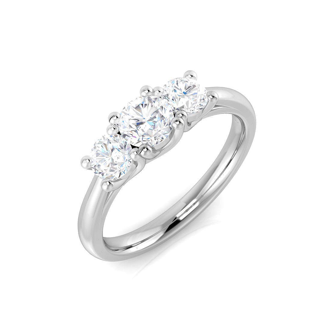 Platinum Round Lab Grown Diamond Ring 1
