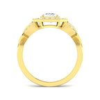 9ct Yellow Gold Emerald Cut Lab Grown Diamond Ring 2