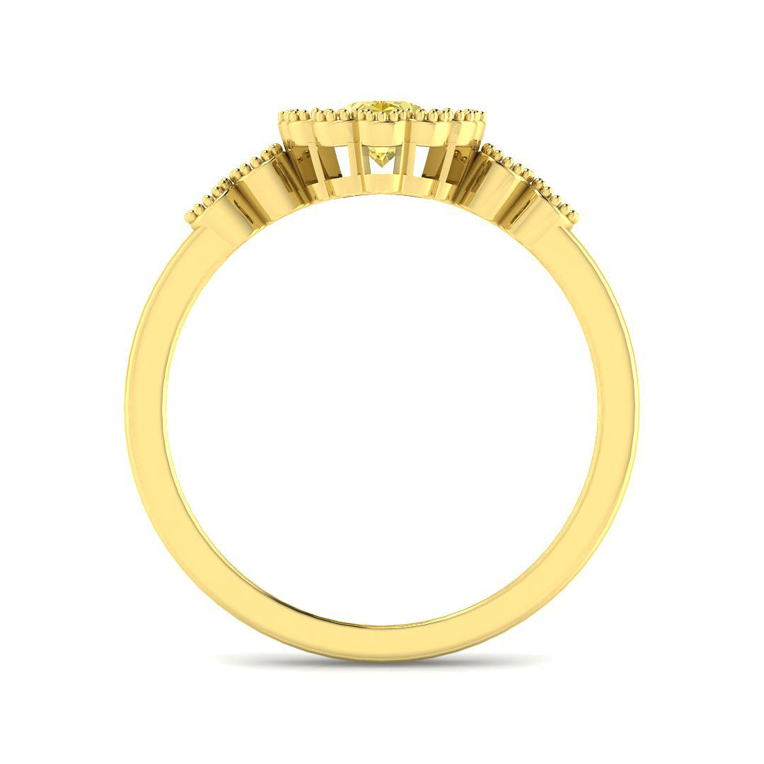 9ct Yellow Gold Oval Diamond Ring 2