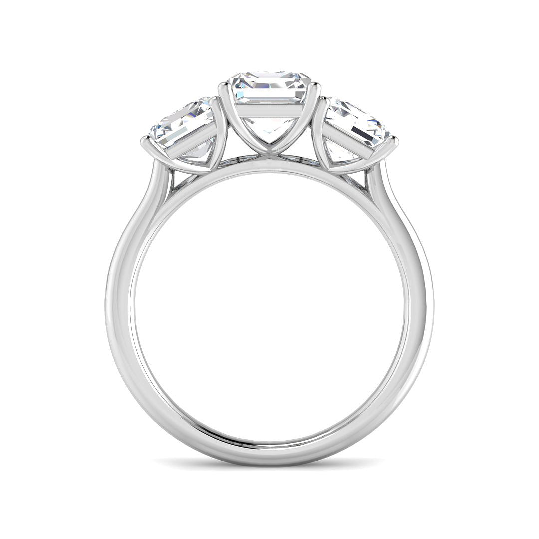 9ct White Gold Asscher Cut Lab Grown Diamond Ring 2