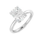9ct White Gold Cushion Lab Grown Diamond Ring 1