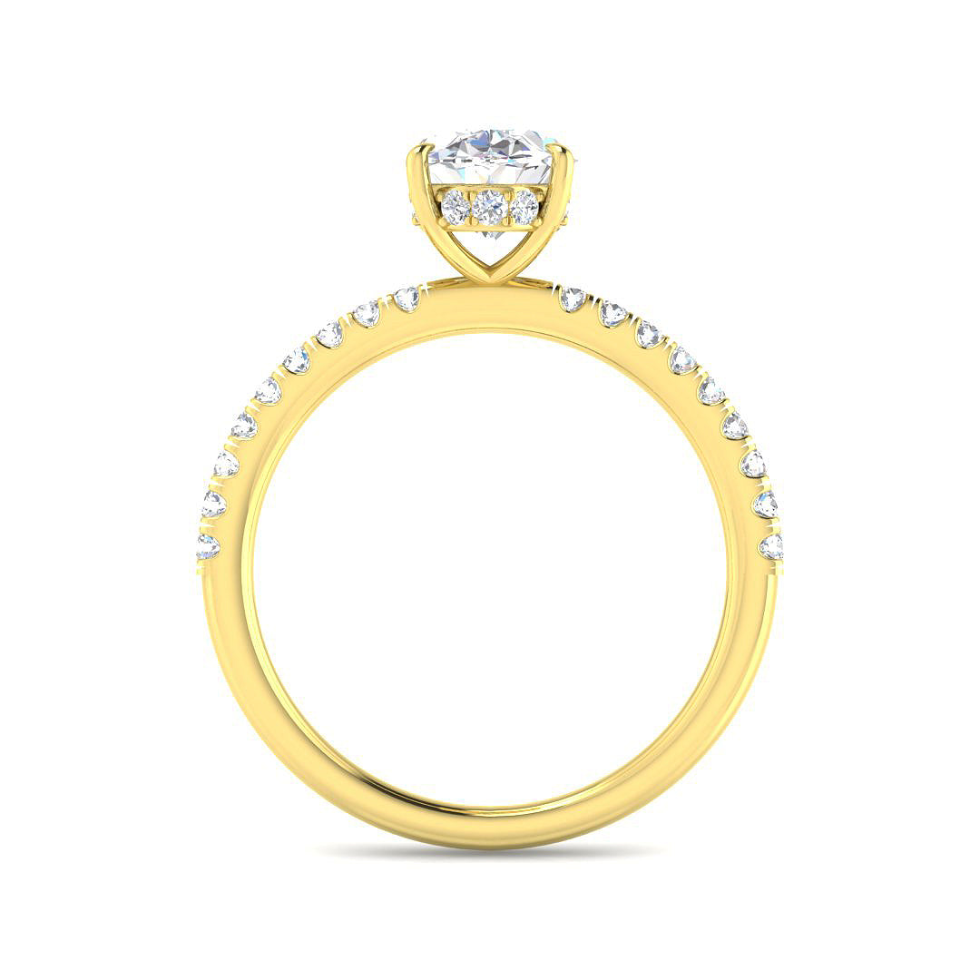 9ct Yellow Gold Oval Lab Grown Diamond Ring 2