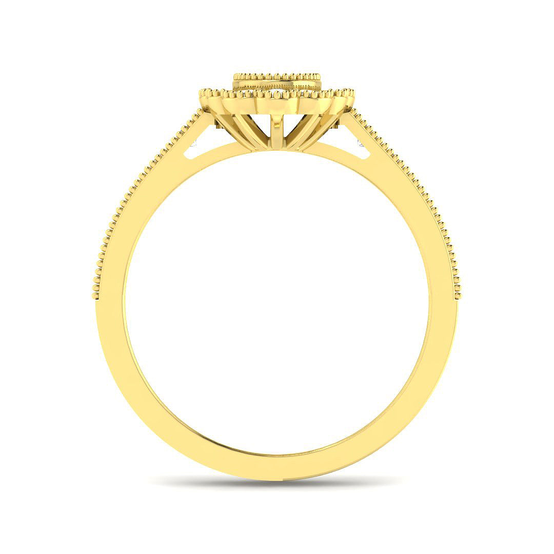 9ct Yellow Gold Oval Diamond Ring 2