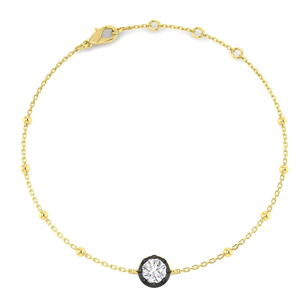 9ct Yellow Gold Round Lab Grown Diamond Bracelet 1