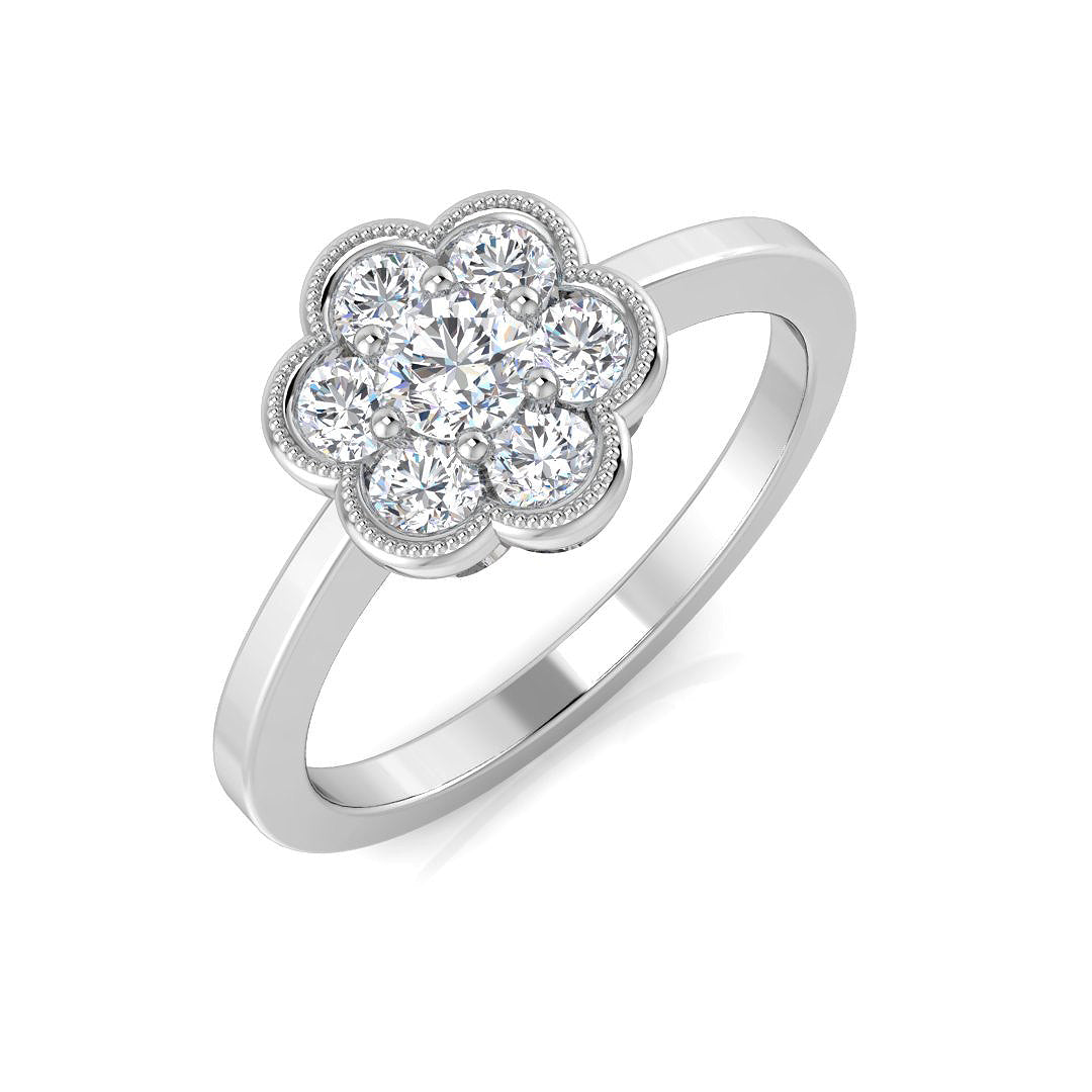 18ct White Gold Round Diamond Ring 1