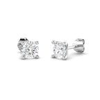 18ct White Gold Round Lab Grown Diamond Earrings 1