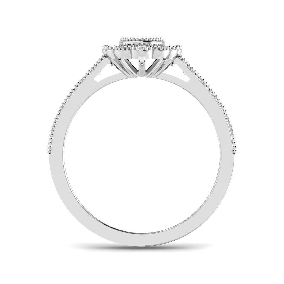 9ct White Gold Oval Diamond Ring 2