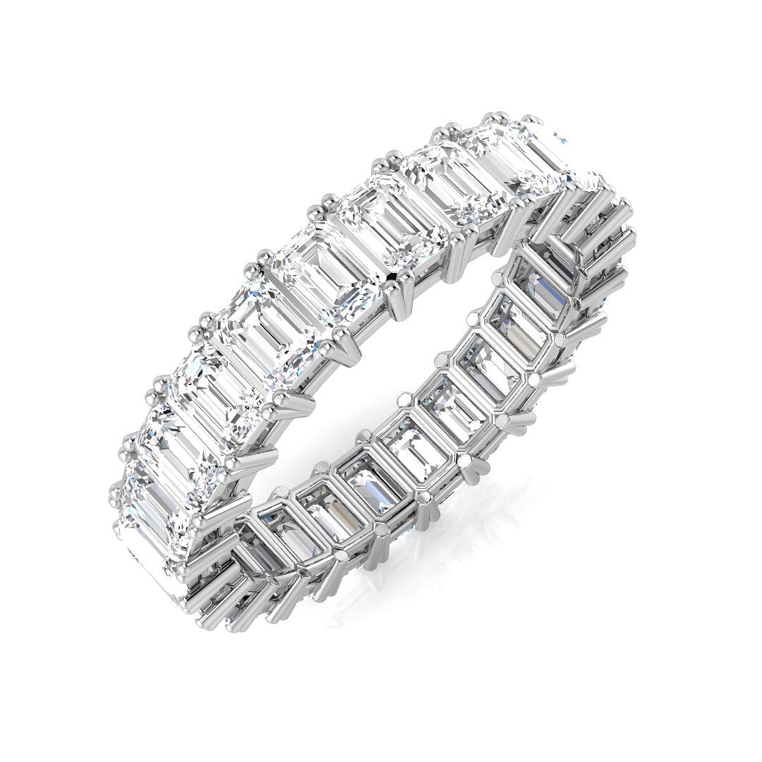 Platinum Emerald Cut Lab Grown Diamond Ring 1