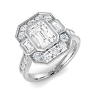 9ct White Gold Emerald Cut Lab Grown Diamond Ring 1
