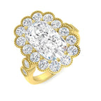 9ct Yellow Gold Cushion Cvd Old Cut Ring 1