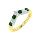 9ct Two Tone Round Emerald and Diamond Ring 1