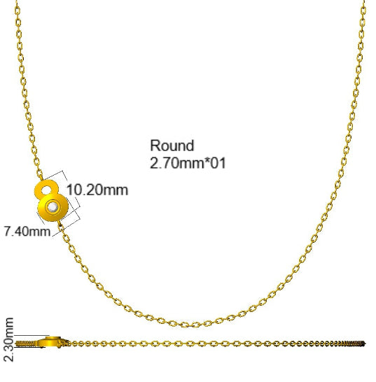 9ct Yellow Gold Round Lab Grown Diamond Necklace 2