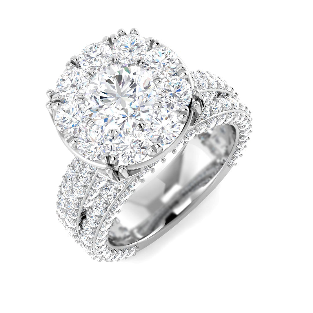 9ct White Gold Round Lab Grown Diamond Ring 1