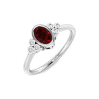 9ct White Gold Oval Ruby and Diamond Ring 1