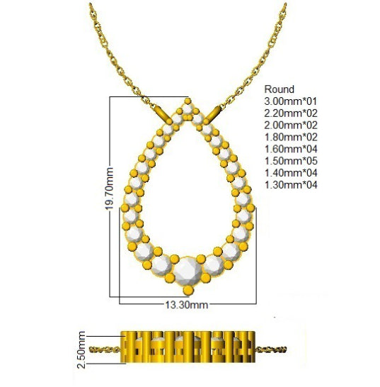 9ct Yellow Gold Round Lab Grown Diamond Necklace 2
