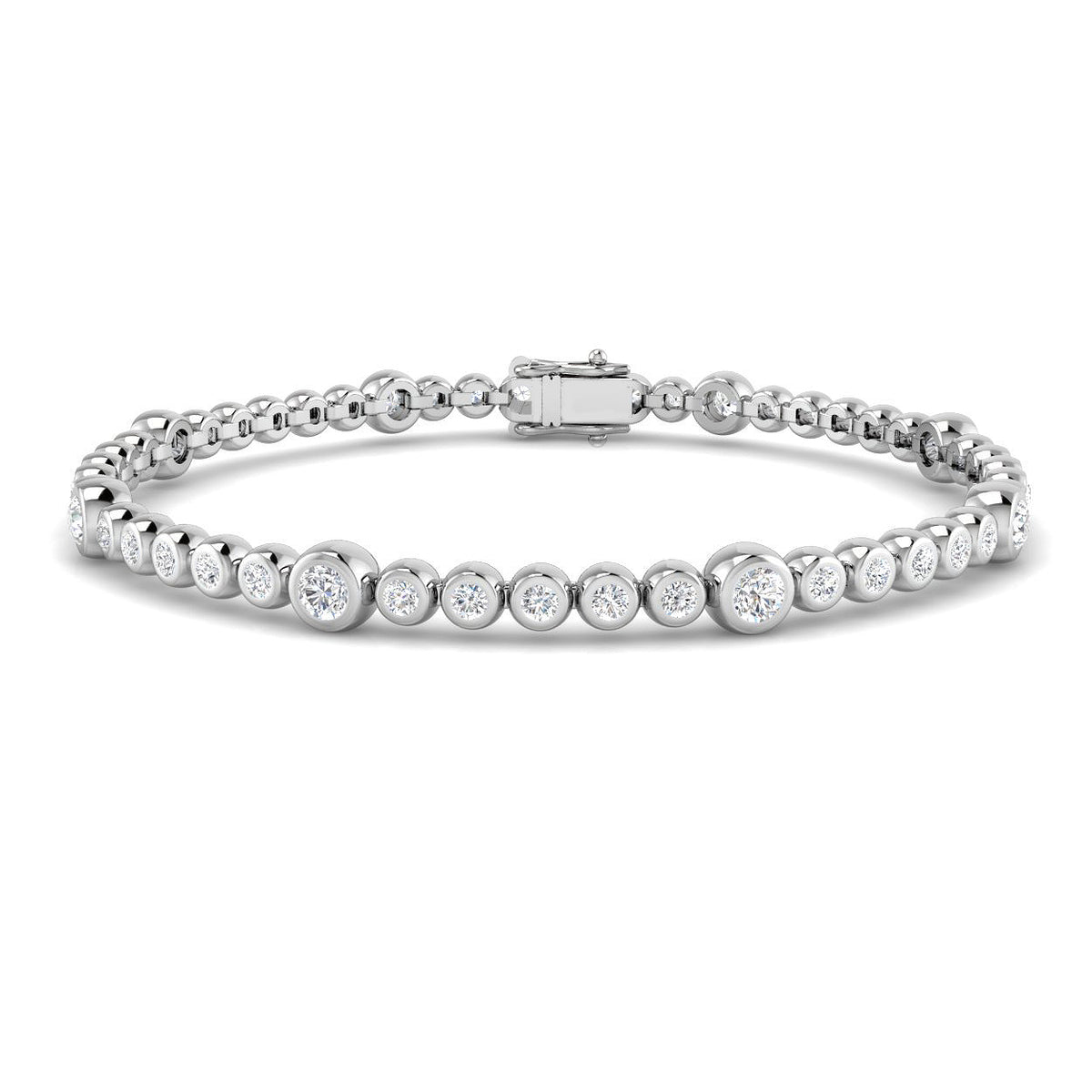 9ct White Gold Round Lab Grown Diamond Bracelet 1