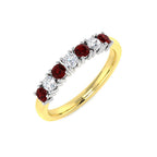 9ct Yellow Gold Round Ruby and Diamond Ring 1