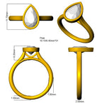 9ct Yellow Gold Pear Lab Grown Diamond Ring 3