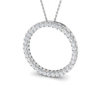 9ct White Gold Round Lab Grown Diamond Pendant 1