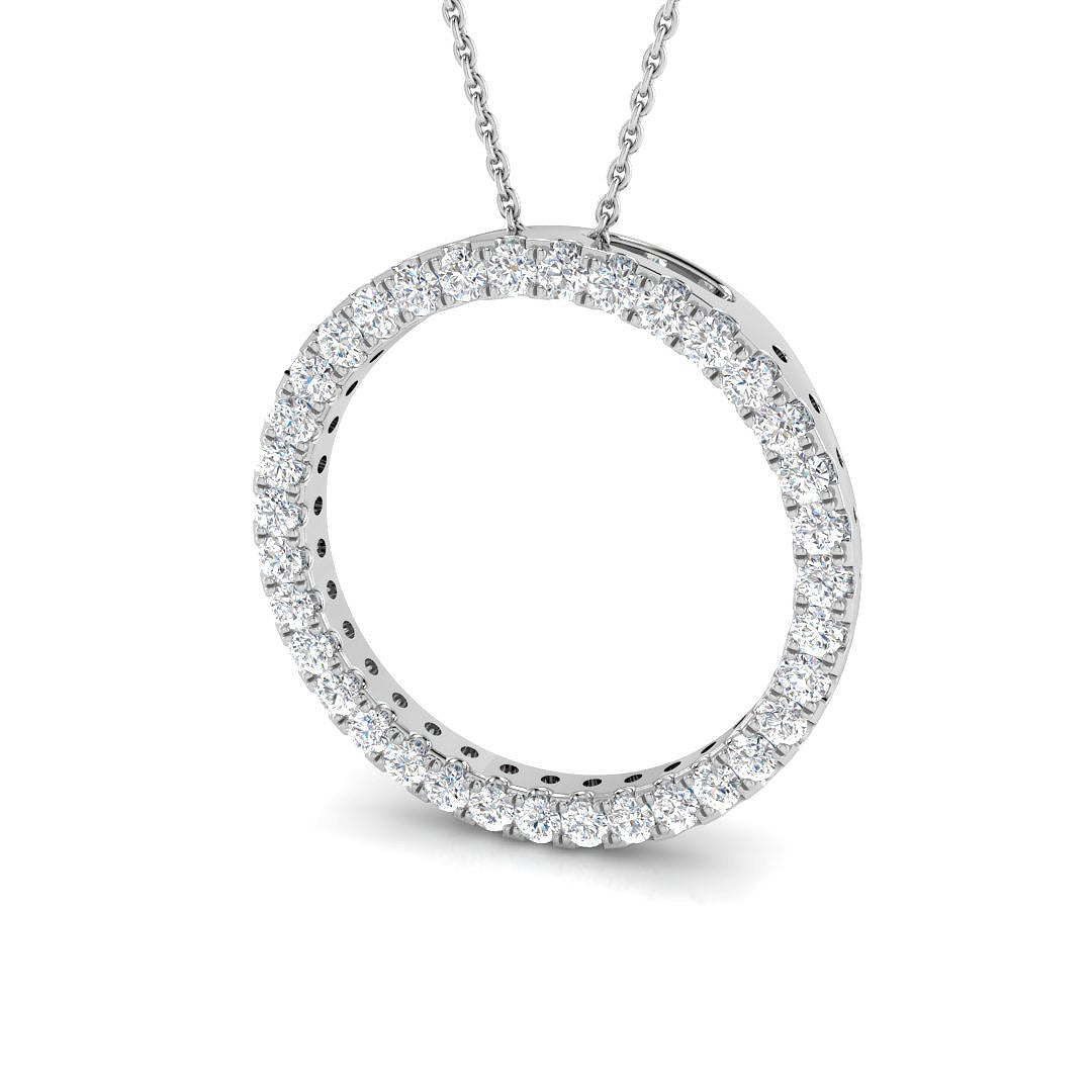 9ct White Gold Round Lab Grown Diamond Pendant 1