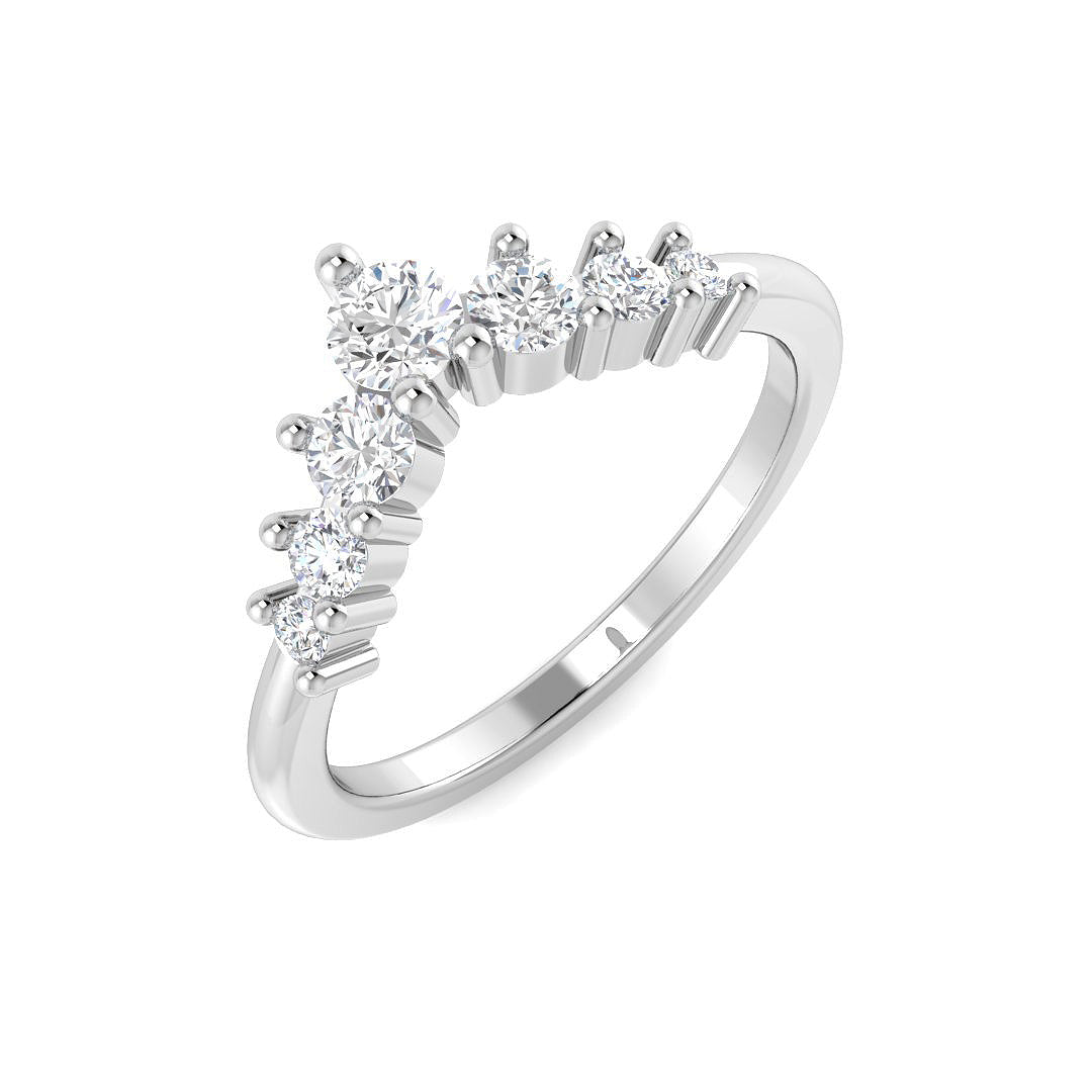 9ct White Gold Round Lab Grown Diamond Ring 1
