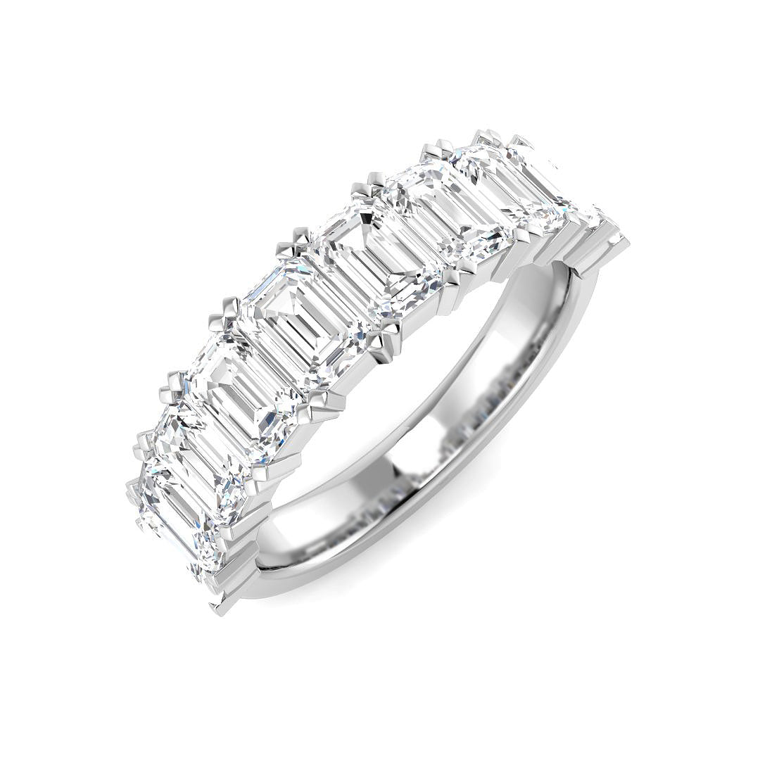 Platinum Emerald Cut Lab Grown Diamond Ring 1