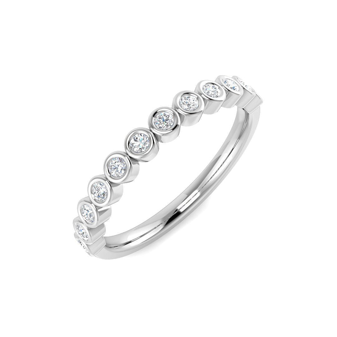 9ct White Gold Round Lab Grown Diamond Ring 1