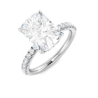 9ct White Gold Cushion Lab Grown Diamond Ring 1