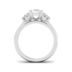 Platinum Emerald Cut and Trapezoid Lab Grown Diamond Ring 2