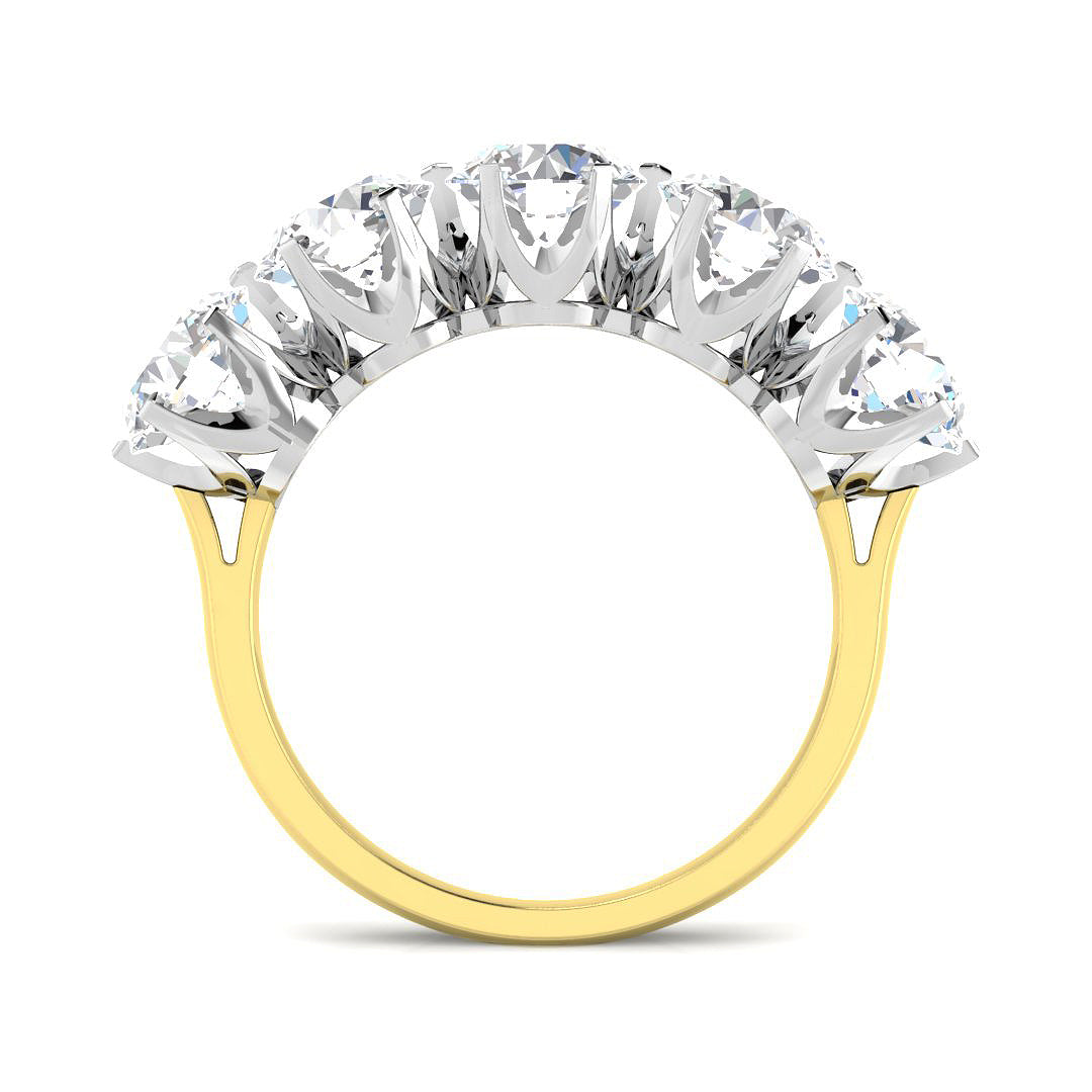 9ct Two Tone Round Cvd Old Cut Ring 2