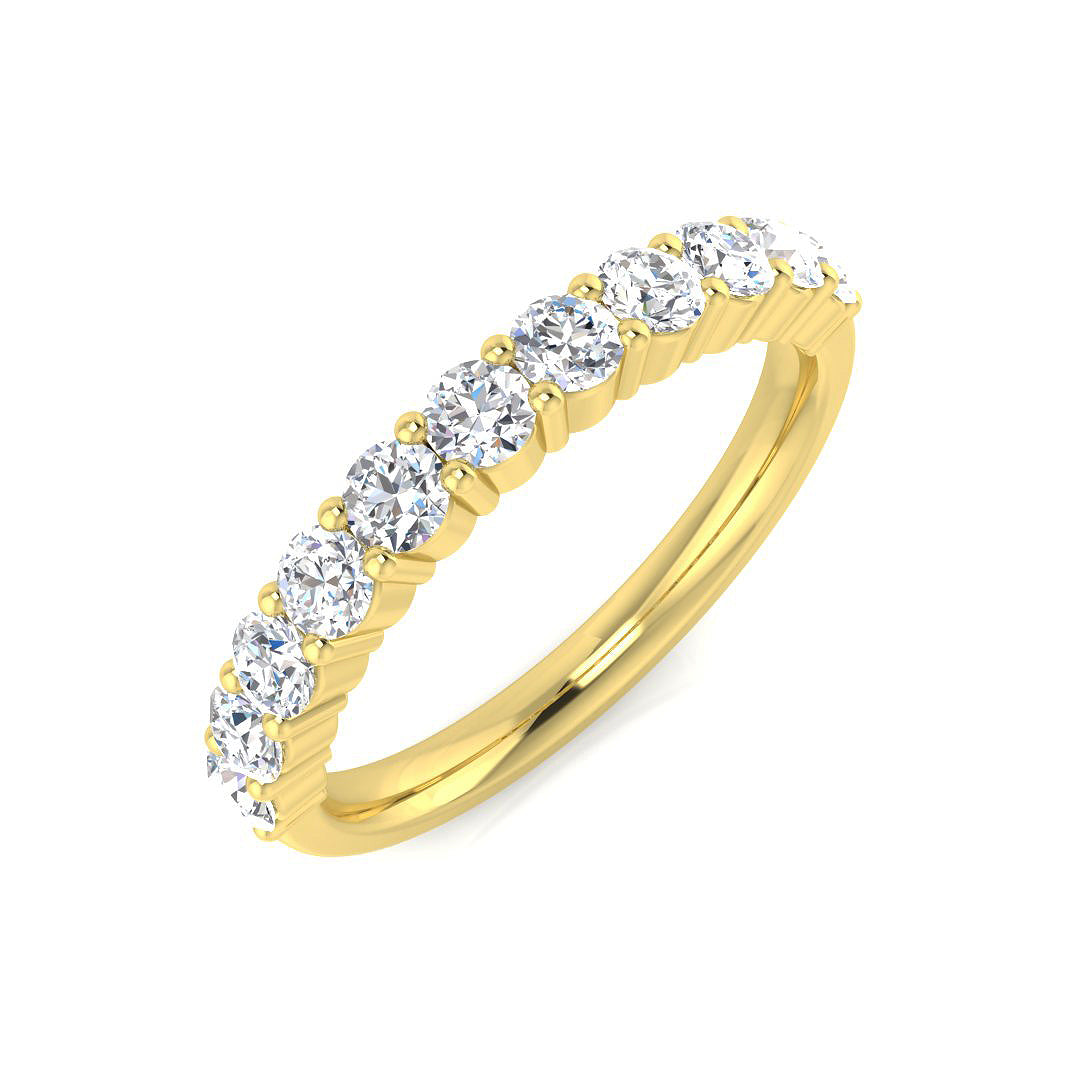 9ct Yellow Gold Round Lab Grown Diamond Ring 1