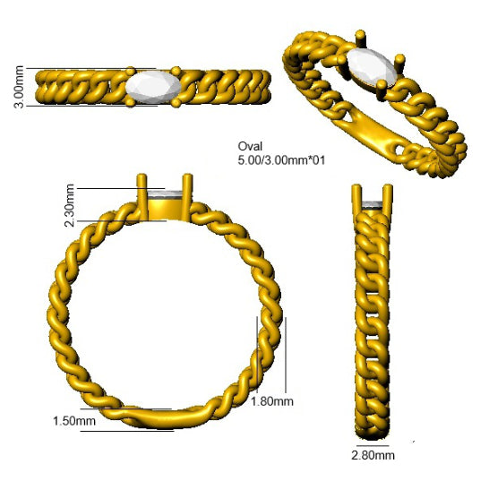 9ct Yellow Gold Round Lab Grown Diamond Ring 3