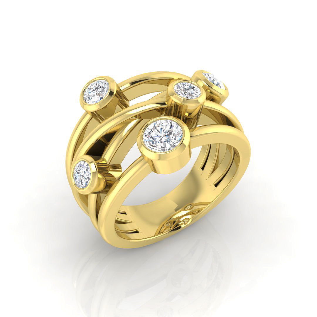 9ct Yellow Gold Round Lab Grown Diamond Ring 1