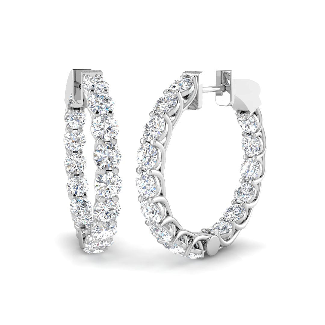 9ct White Gold Round Lab Grown Diamond Earrings 1