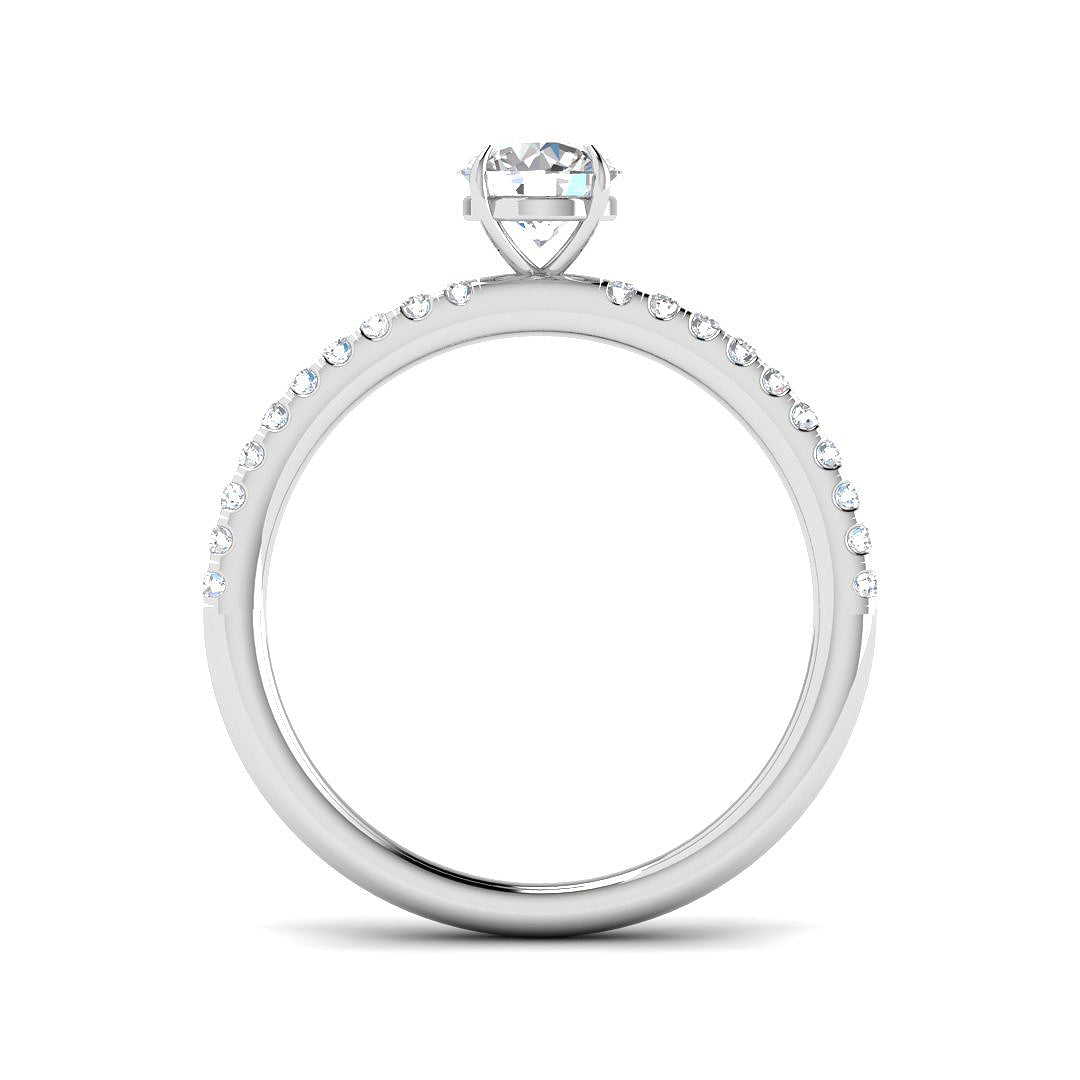 18ct White Gold Round Lab Grown Diamond Ring 2