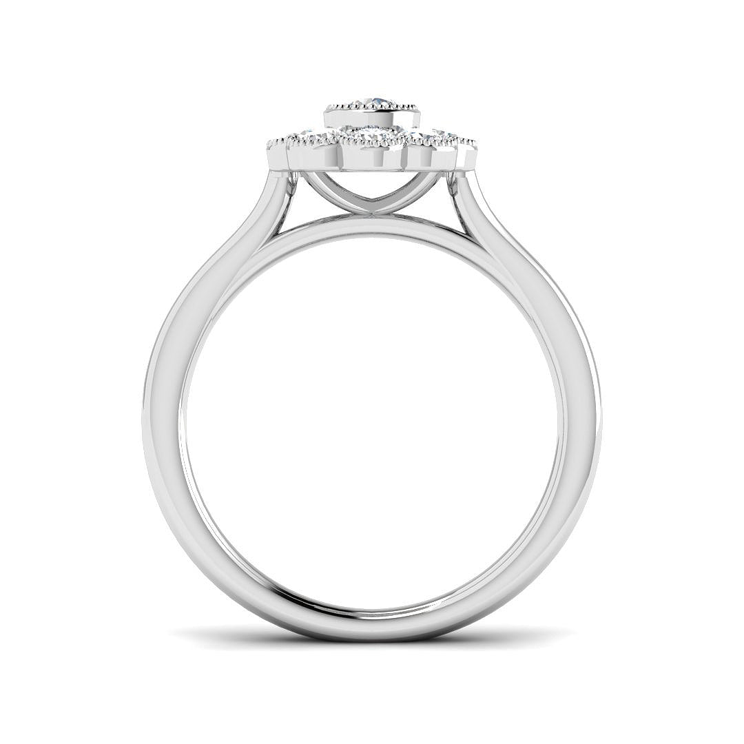9ct White Gold Round Lab Grown Diamond Ring 2