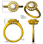 9ct Yellow Gold Round Cvd Old Cut Ring 3