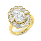 9ct Yellow Gold Baguette and Cushion Cvd Old Cut Ring 1