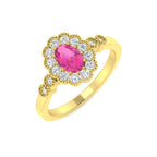 9ct Yellow Gold Oval Multi Sapphire and Diamond Ring 4