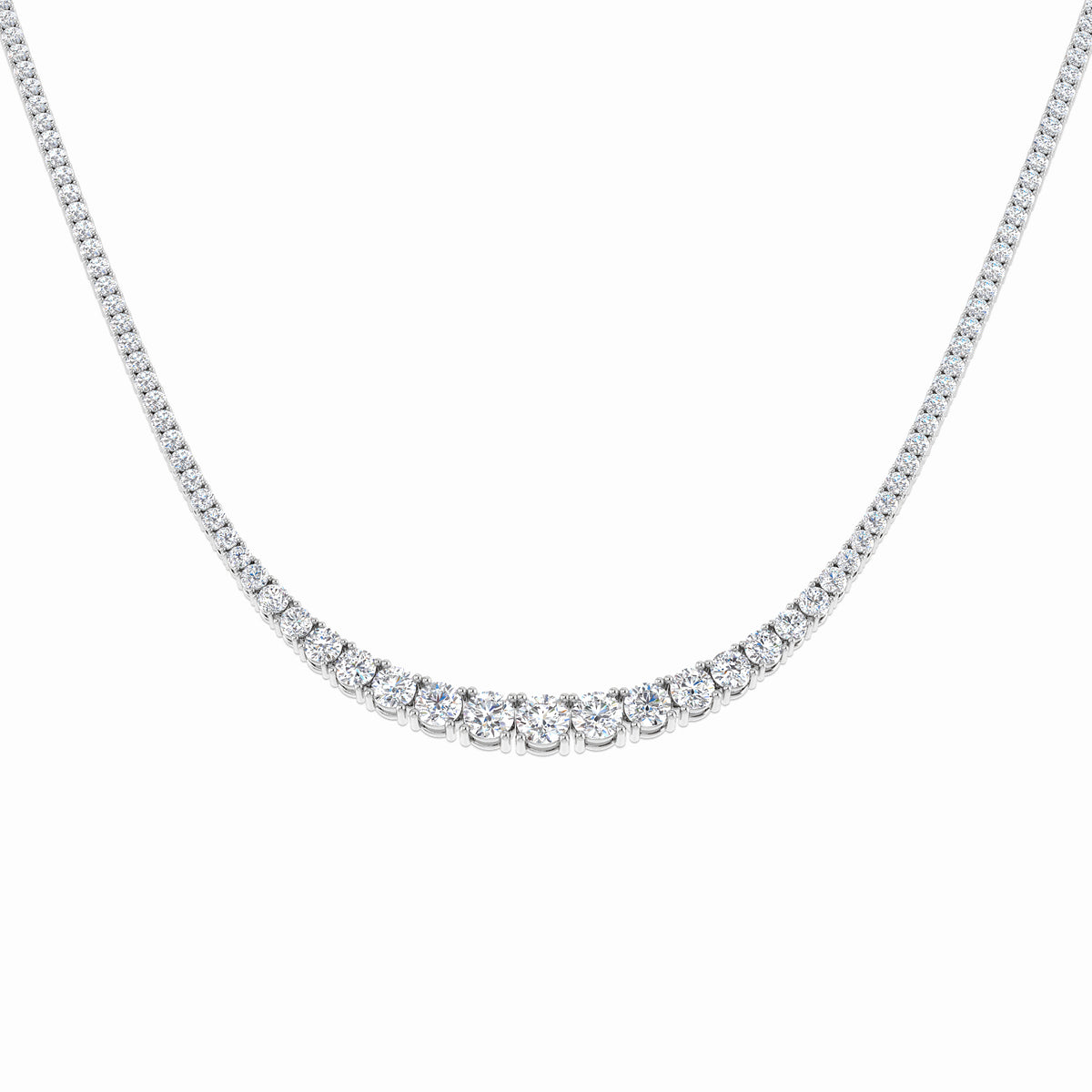 9ct White Gold Round Lab Grown Diamond Necklace 1