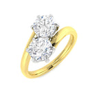 9ct Two Tone Round Lab Grown Diamond Ring 1