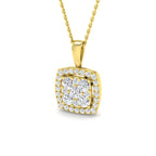 9ct Yellow Gold Round Lab Grown Diamond Pendant 1