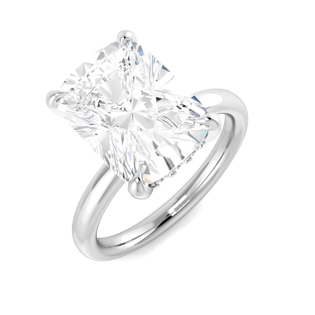 9ct White Gold Cushion Lab Grown Diamond Ring 1