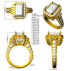 9ct Yellow Gold Radiant Lab Grown Diamond Ring 3
