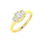 9ct Yellow Gold Emerald Cut Lab Grown Diamond Ring 1