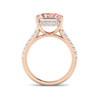 9ct Rose Gold Emerald Cut Lab Grown Diamond and Lab Pink Diamond Ring 2