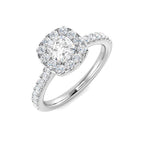9ct White Gold Cushion Lab Grown Diamond Ring 1