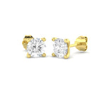18ct Yellow Gold Round Lab Grown Diamond Earrings 1